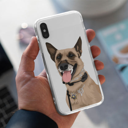 Custom Dog Drawing Clear Case